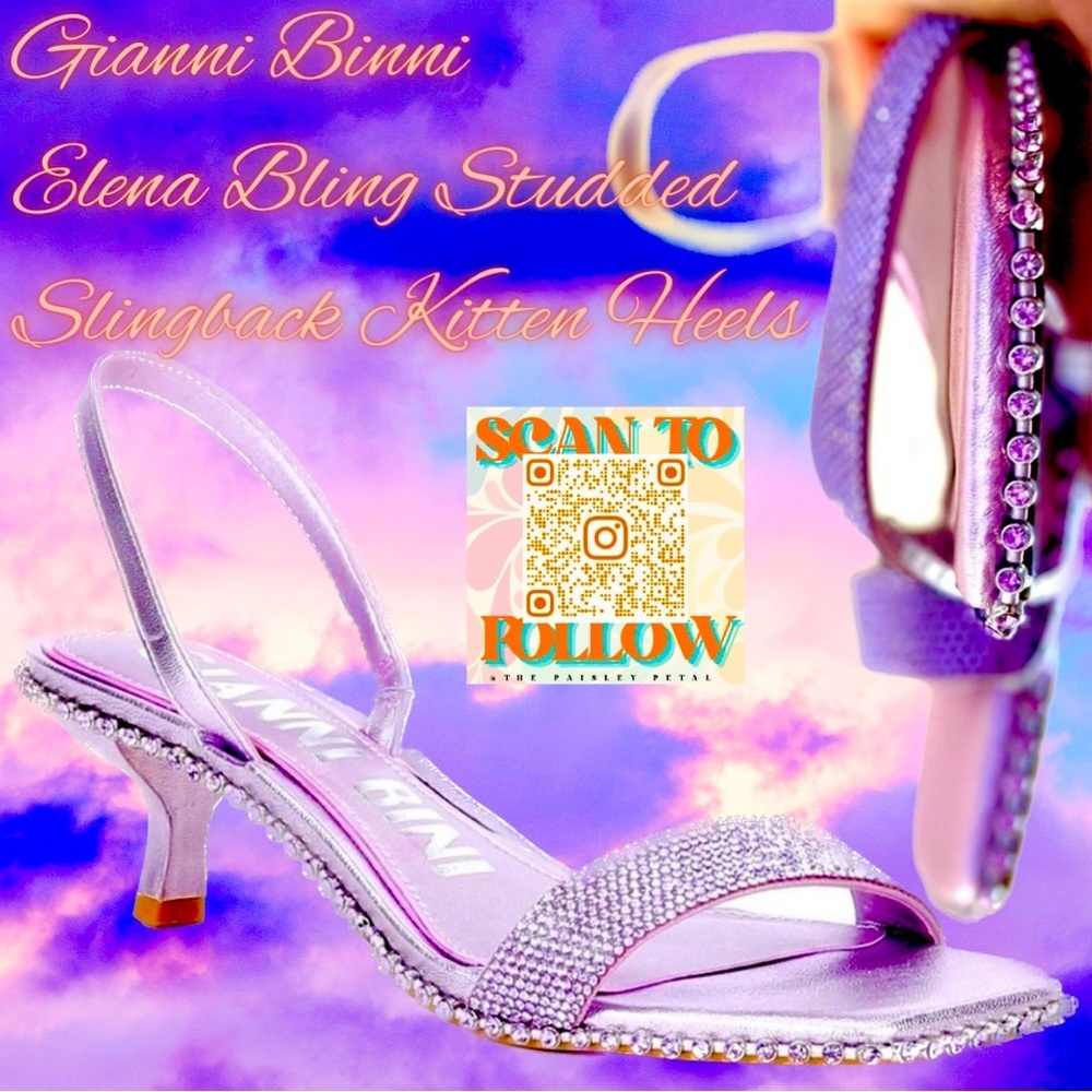 GIANNI BINI ELENA BLING STUDDED LOW DETAIL SLINGS - Picture 1 of 9